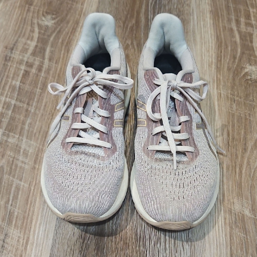 Asics Women's Light Beige and Soft Pink Sneakers